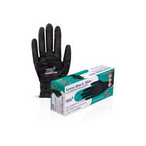 Luva Nitrílica Descartável Sensi Black Slim CA: 43174