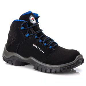 Bota de segurança em microfibra - preto e azul - CA:44.558